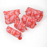 Anokhi Toiletry Bag - Almond Butah Red