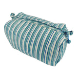 Anokhi Toiletry Bag - Kashan Stripe Aqua