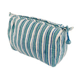 Anokhi Toiletry Bag - Kashan Stripe Aqua