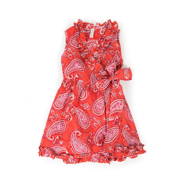 Anokhi Frill Dress - Almond Butah Red
