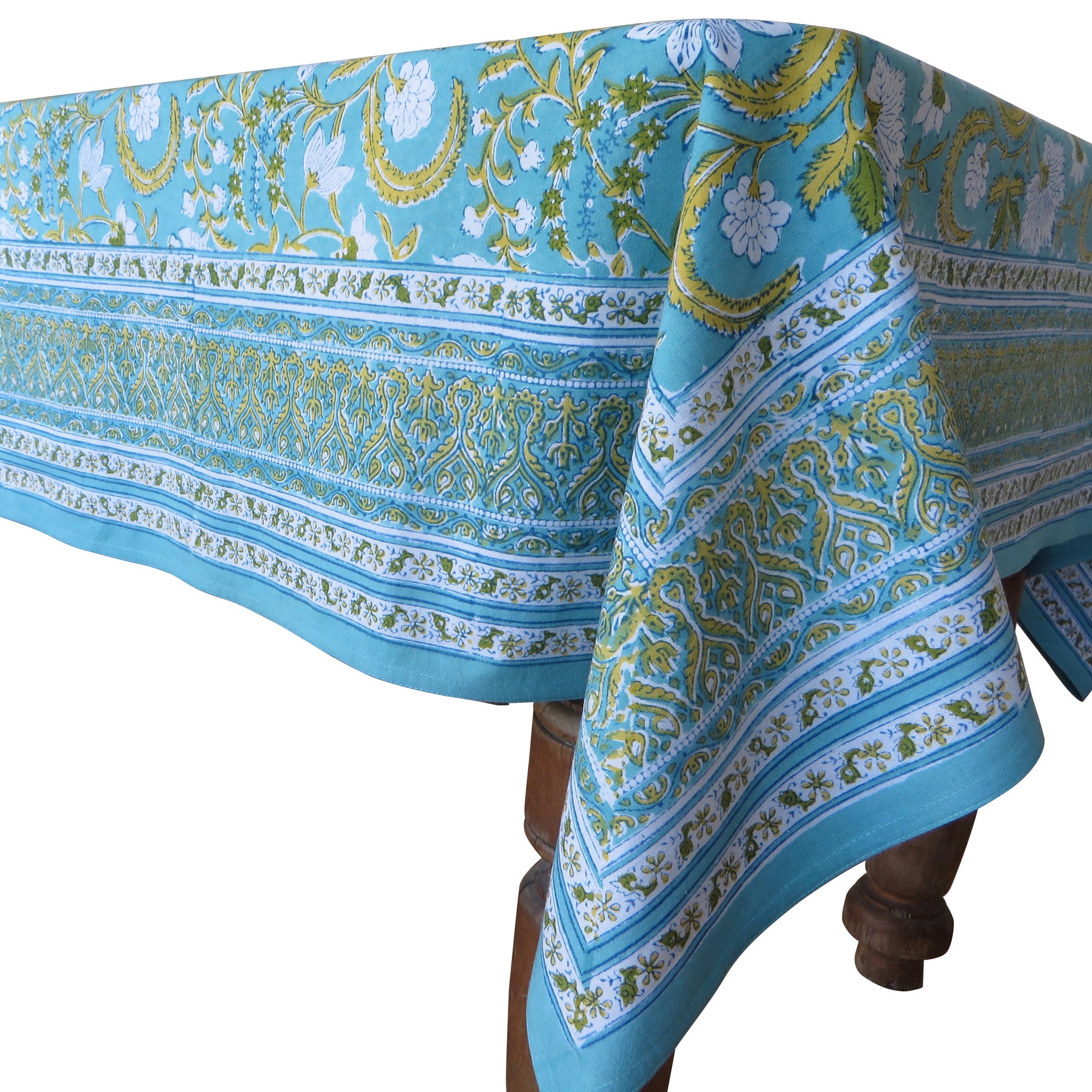 Anokhi Tablecloth Frescola Aqua MEKKO HOMEWARES