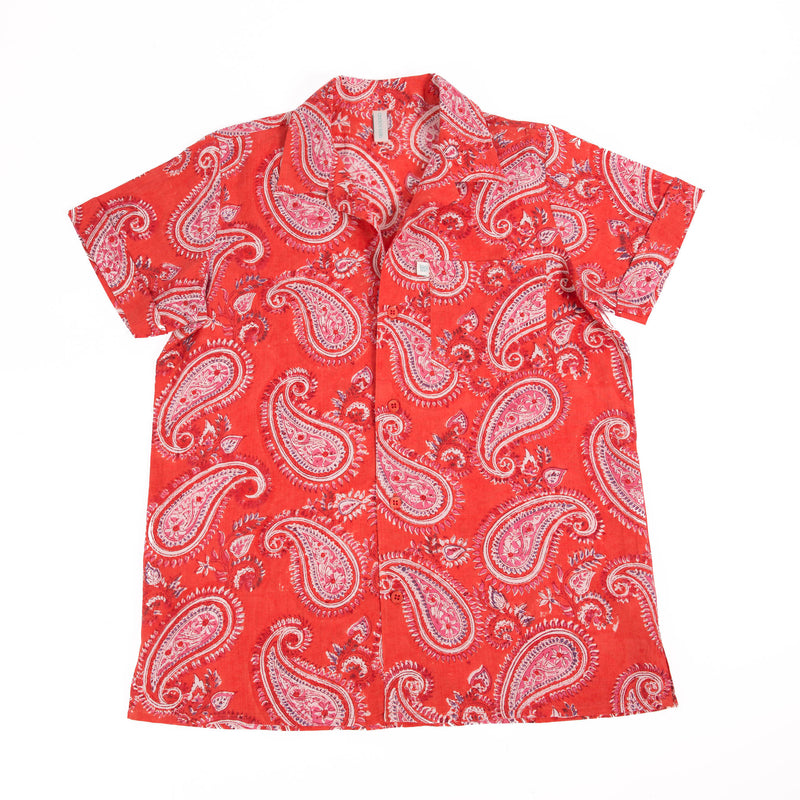 Anokhi Boys Shirt - Almond Butah Red